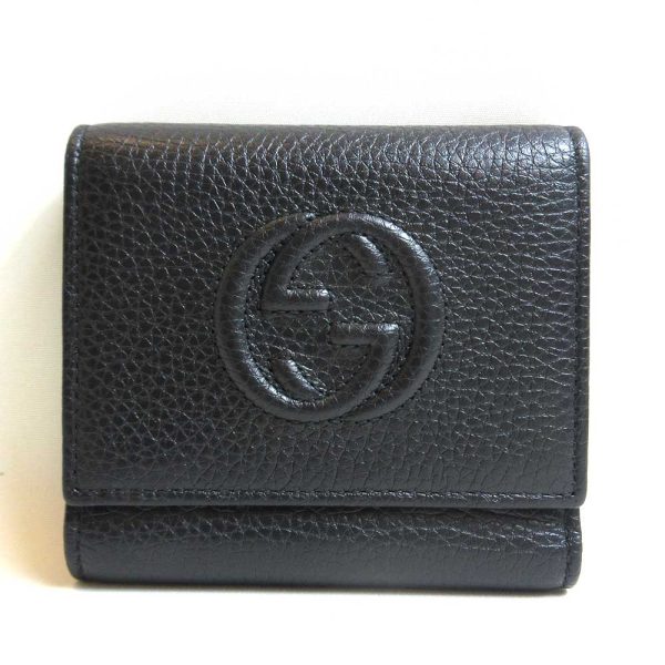 3 gu231203 1u Gucci Wallet Leather Trifold Black