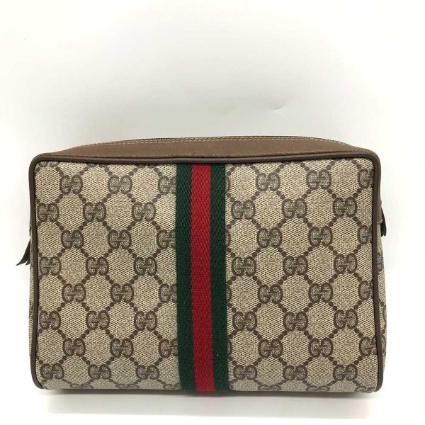 3 gu240405 1r 01 Gucci Clutch Bag Pouch GG Sherry Leather Beige