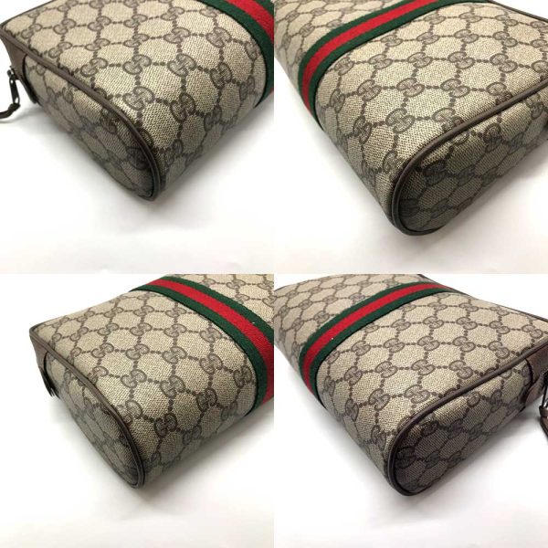 3 gu240405 1r 02 Gucci Clutch Bag Pouch GG Sherry Leather Beige