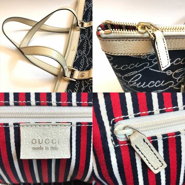 3 gu240428 1r 04 Gucci Tote Bag Canvas Leather Navy