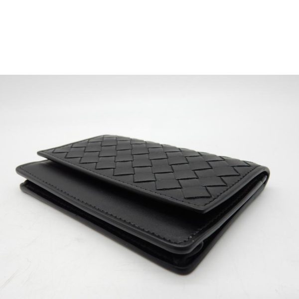 30115 3 Bottega Veneta Intrecciato Card Case Black