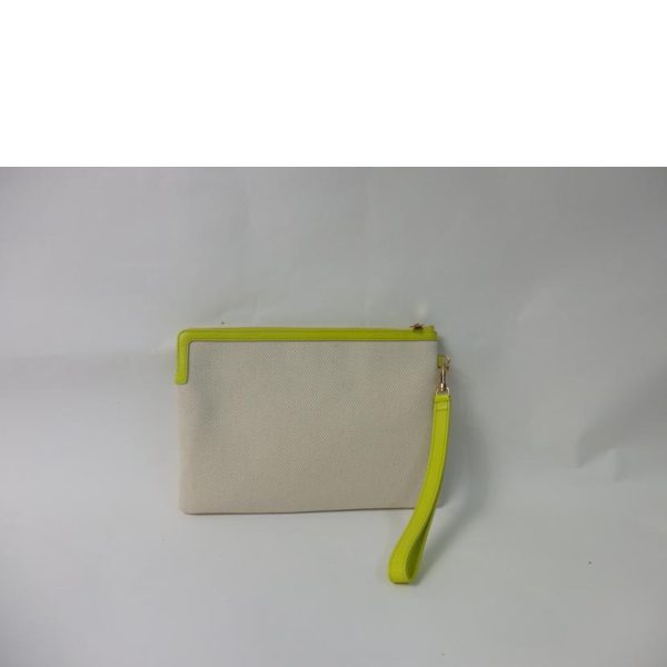 30139 2 Celine Logo Clutch Bag with Strap Anis