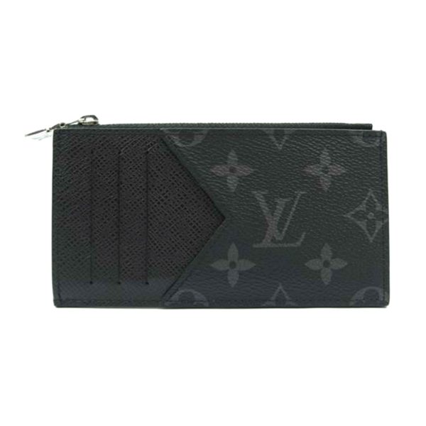 30303 2 Louis Vuitton Coin Card Holder Taiga Wallet Noir