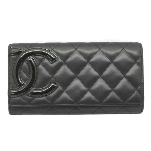 30416 1 Chanel Cambon Line Long Wallet Bag Black