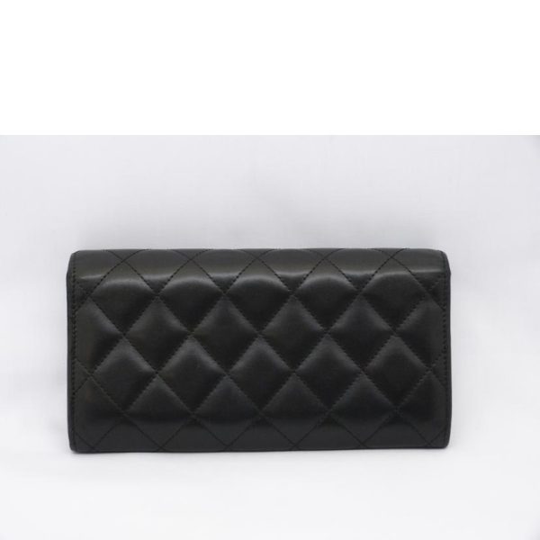 30416 2 Chanel Cambon Line Long Wallet Bag Black