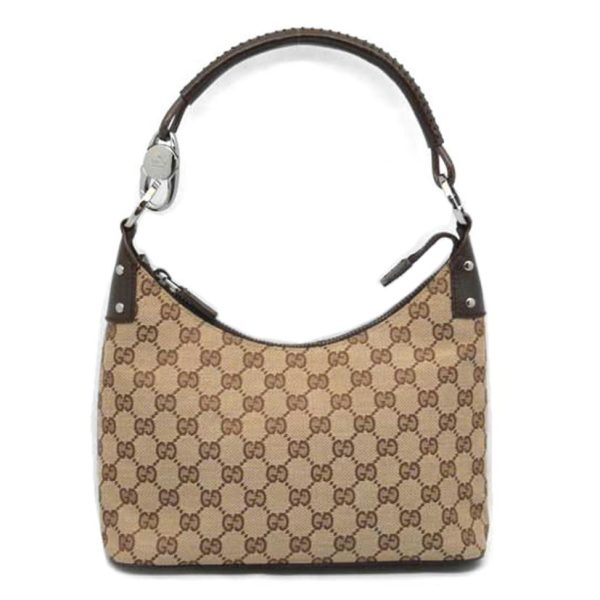 30461 1 Gucci GG Canvas Shoulder Bag Beige