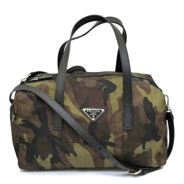 30508 1 PRADA Prada Camouflage Pattern Nylon Bag Black