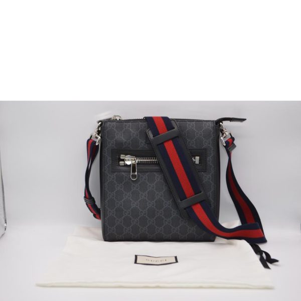 30519 9 Gucci Gg Supreme Small Messenger Bag Black