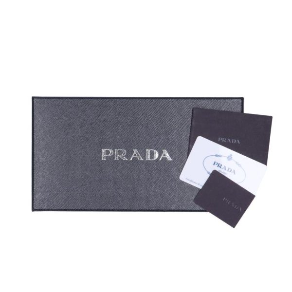 30561 5 Prada Saffiano Round Zipper Wallet Black