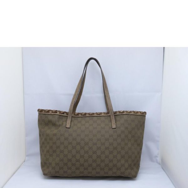 30645 2 Gucci Guccissima Bamboo Tassel Tote Bag Brown