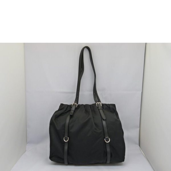 30744 2 PRADA Ribbon Tote Bag Black