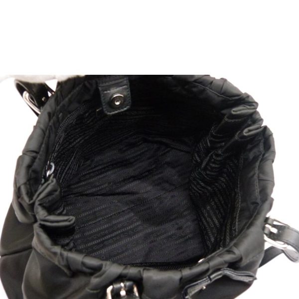 30744 5 PRADA Ribbon Tote Bag Black