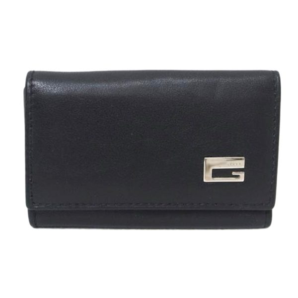 30958 1 Gucci Leather 6 Row Key Case Black