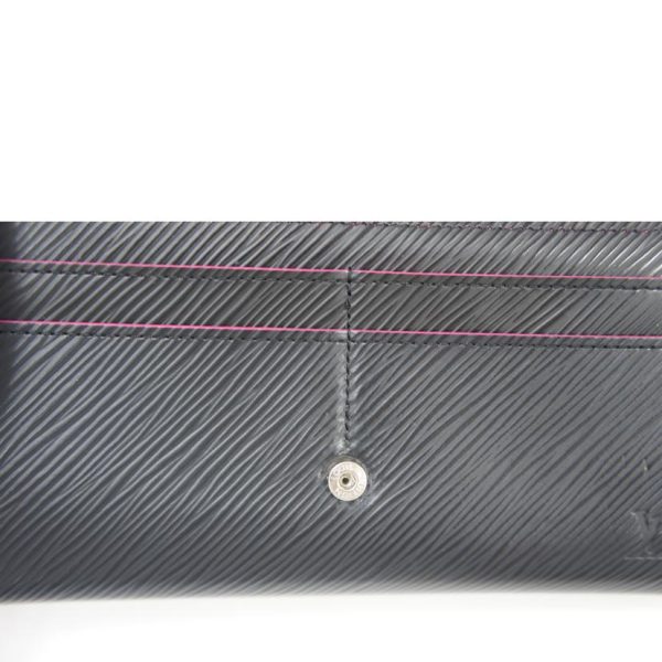 31049 10 Louis Vuitton Sarah Wallet Epi Noir Hot Pink