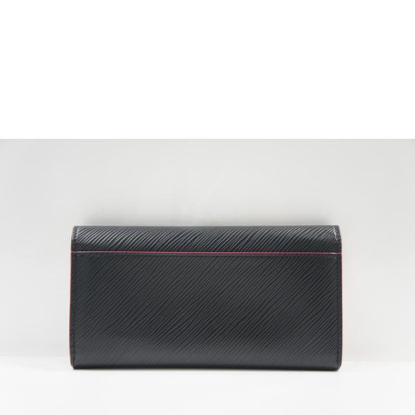 31049 2 Louis Vuitton Sarah Wallet Epi Noir Hot Pink