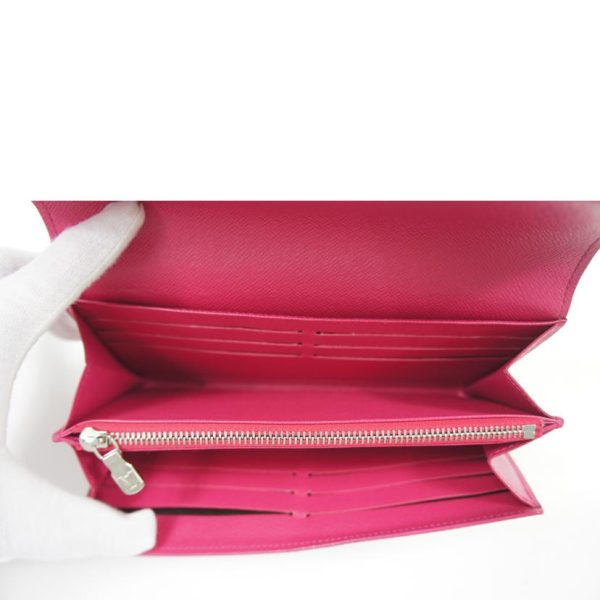 31049 4 Louis Vuitton Sarah Wallet Epi Noir Hot Pink