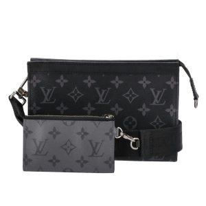 31199 1 Louis Vuitton Takeoff Sling Aerogram Body Bag Leather Black