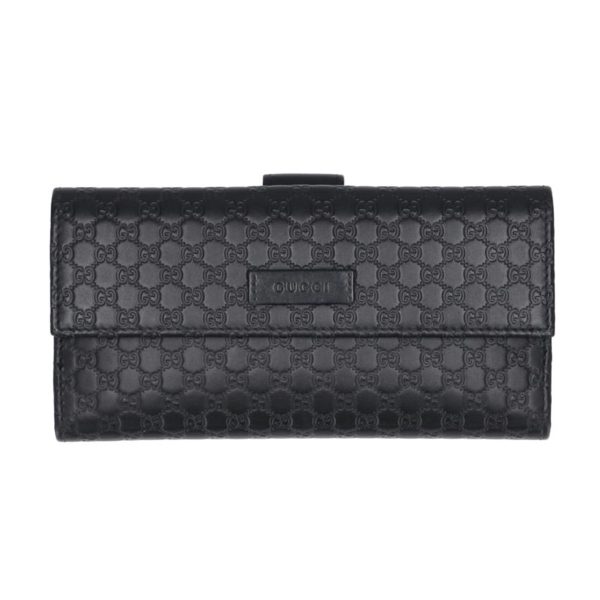 31254 1 Gucci Micro Gucci Shima Long Wallet Black