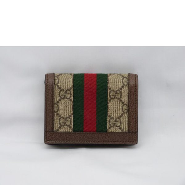 31383 2 Gucci Offdia GG Supreme 2 Fold Wallet Beige