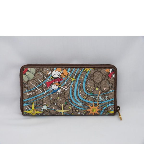 31543 2 Gucci Dex Disney Collaboration Donald Duck Round Zipper Wallet Blue