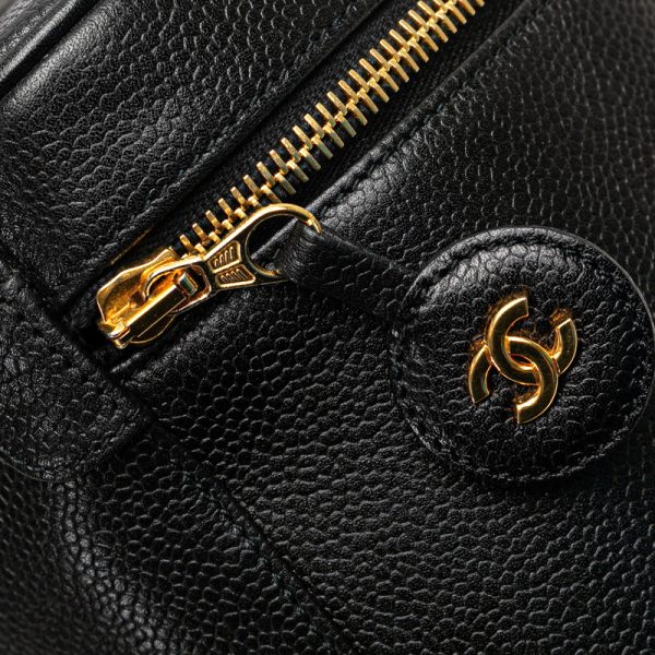 315cvn52zeieucg4 9 CHANEL Deca Coco Mark Handbag Vanity Bag Black Caviar Skin