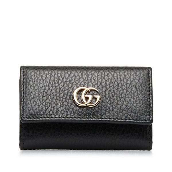 31gf1dedv5trcz2q 1 Gucci GG Marmont 6 Series Key Case Black Leather