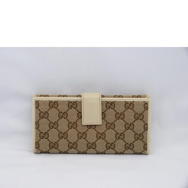 32059 2 Gucci GG Pattern Long Wallet Beige