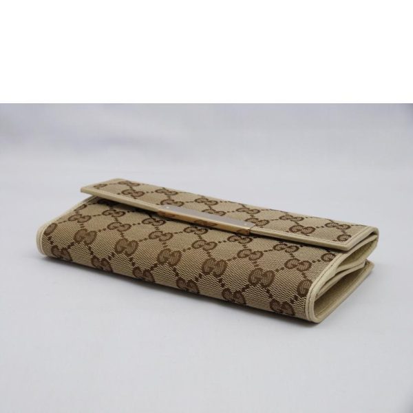 32059 3 Gucci GG Pattern Long Wallet Beige