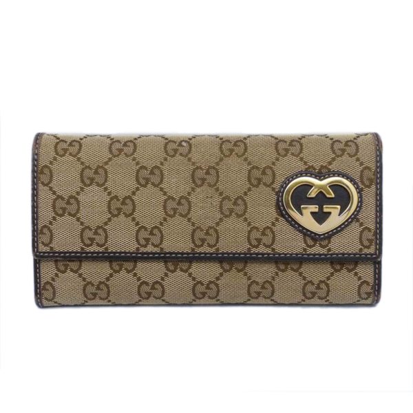 32097 1 Gucci GG Canvas Long Wallet Beige