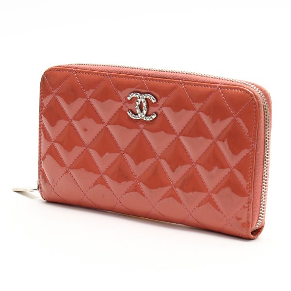 321001171210 1 Chanel Cocomark Brilliant Zipper Long Wallet Pink