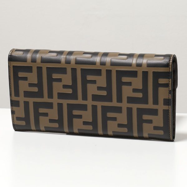 321127200 2 Fendi F Is Fendi Bifold Long Wallet FF Zucca Pattern Maya Nero