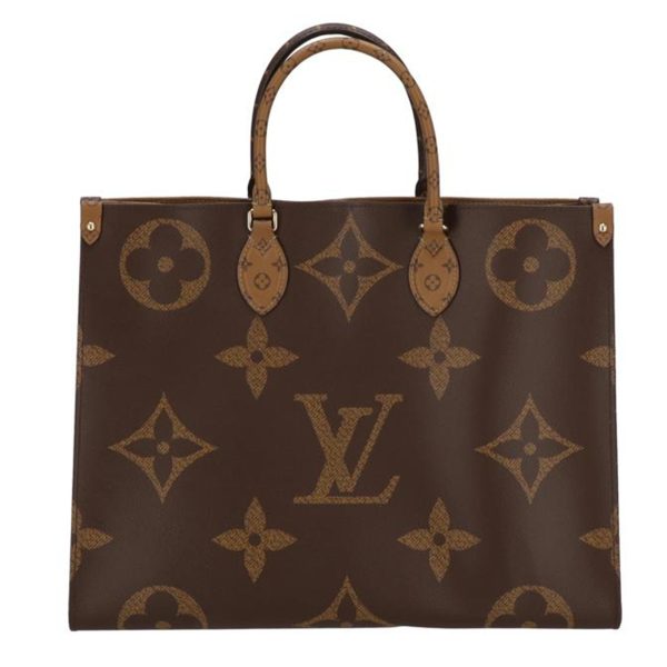 32187 1 Louis Vuitton On The Go GM Monogram Reverse Tote Brown