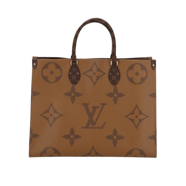 32187 2 Louis Vuitton On The Go GM Monogram Reverse Tote Brown