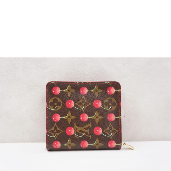 32190 2 Louis Vuitton Compact Zip Monogram Cherry Red