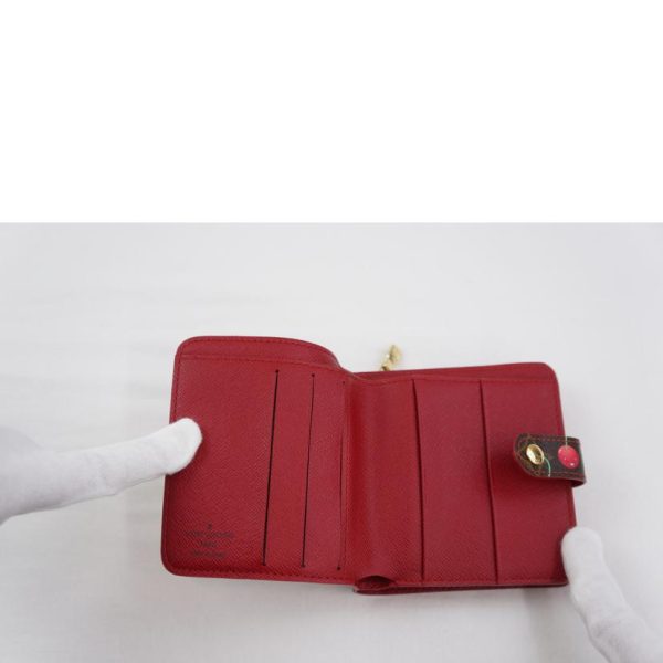 32190 4 Louis Vuitton Compact Zip Monogram Cherry Red