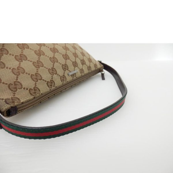 32240 4 Gucci Sherry Line GG Canvas Accessory Pouch Beige