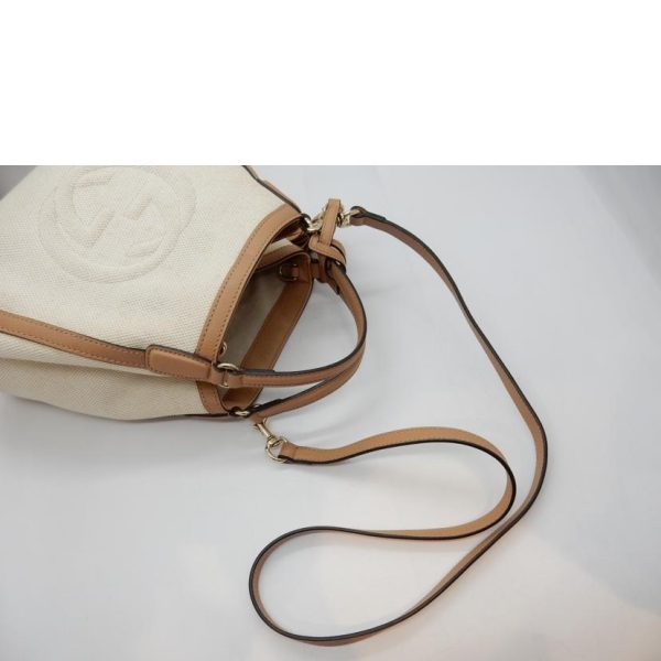 32249 4 Gucci Soho Canvas Calf Leather Shoulder Bag