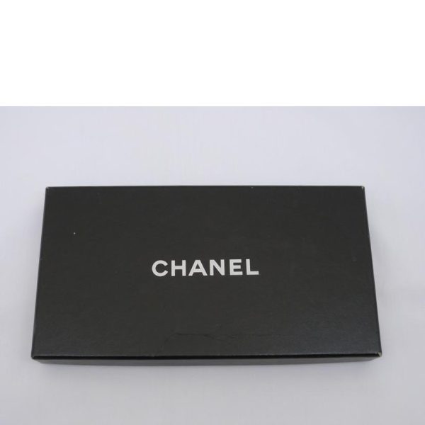 32328 6 CHANEL Round Zipper Wallet Black