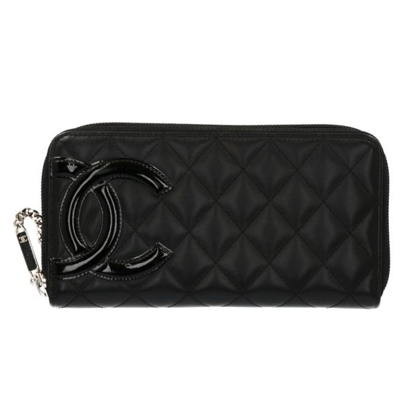 32381 1 Chanel Matelasse Lambskin Long Wallet Black