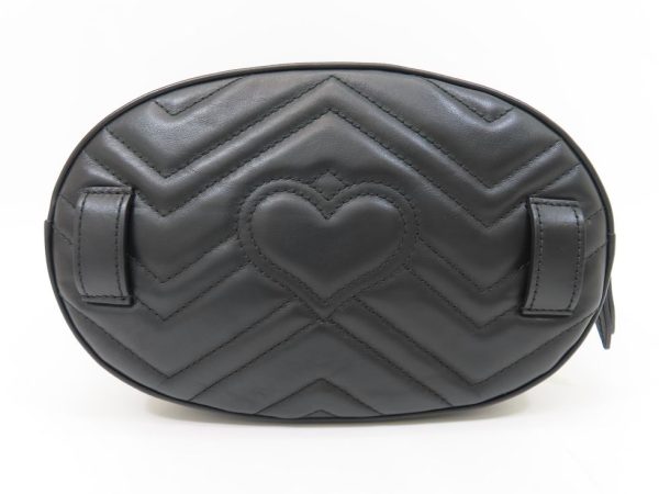 3240600612 02 Gucci GG Marmont Studs Belt Bag Black