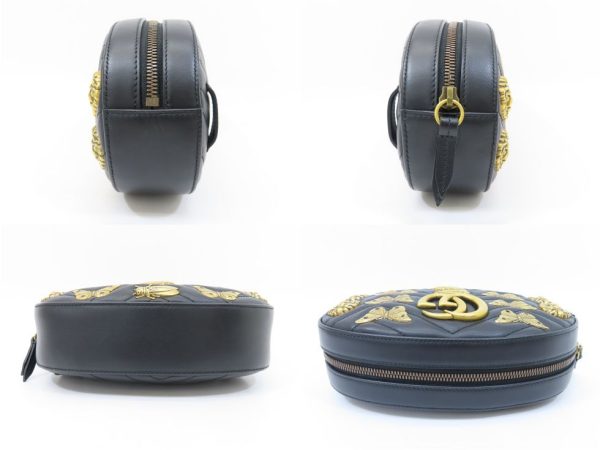 3240600612 03 Gucci GG Marmont Studs Belt Bag Black