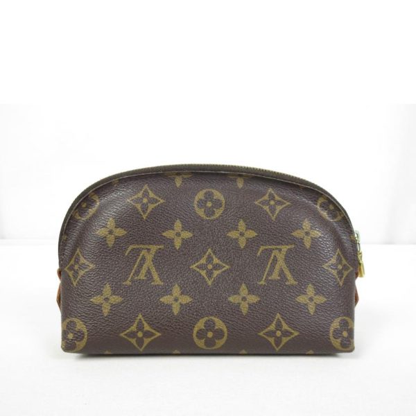 32411 2 Louis Vuitton Pochette Cosmetic Monogram Bag Brown