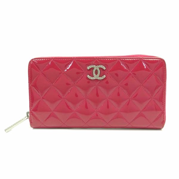 32420 1 Chanel Brilliant Tomato Delasse Enamel Long Zip Wallet