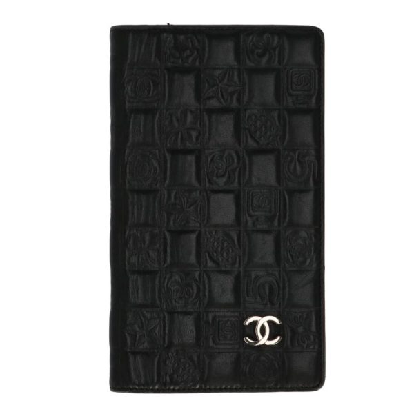 32442 1 Chanel Two Fold Long Wallet Icon Black