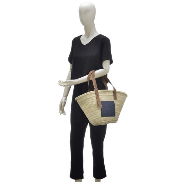 32702ns9200595546 7 LOEWE Basket Medium Tote Bag Navy