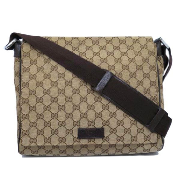 32854 1 Gucci GG Canvas Messenger Bag Beige