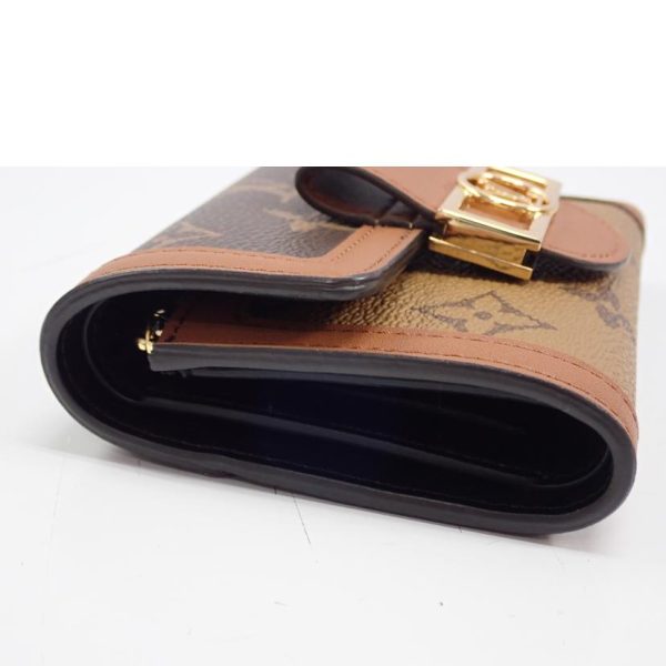 32981 10 Louis Vuitton Portefeuil Dauphine Monogram Reverse Wallet Brown