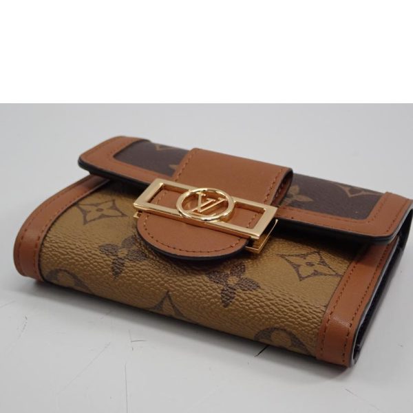 32981 3 Louis Vuitton Portefeuil Dauphine Monogram Reverse Wallet Brown