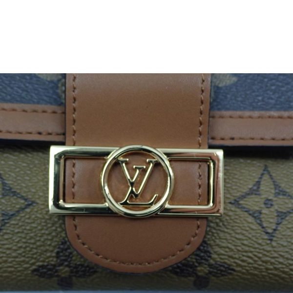 32981 7 Louis Vuitton Portefeuil Dauphine Monogram Reverse Wallet Brown