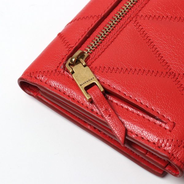 330128190 5 Givenchy Diamond Quilted Trifold Wallet Light Red